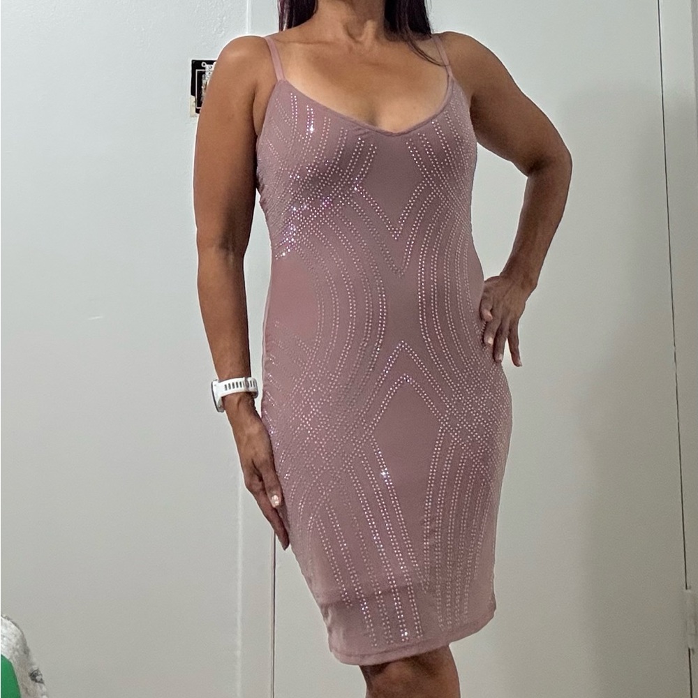 Elegant mauve Sequin Dress
